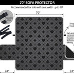 Black And Grey Playing Card Suits Print Sofa Protector