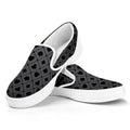 Black And Grey Playing Card Suits Print White Slip On Sneakers