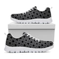 Black And Grey Playing Card Suits Print White Running Shoes