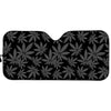 Black And Grey Pot Leaf Pattern Print Car Sun Shade