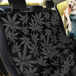 Black And Grey Pot Leaf Pattern Print Pet Car Back Seat Cover