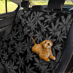 Black And Grey Pot Leaf Pattern Print Pet Car Back Seat Cover