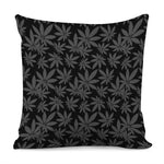 Black And Grey Pot Leaf Pattern Print Pillow Cover