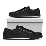 Black And Grey Western Floral Print Black Low Top Shoes