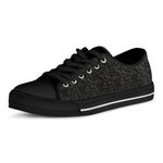 Black And Grey Western Floral Print Black Low Top Shoes