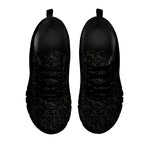 Black And Grey Western Floral Print Black Sneakers