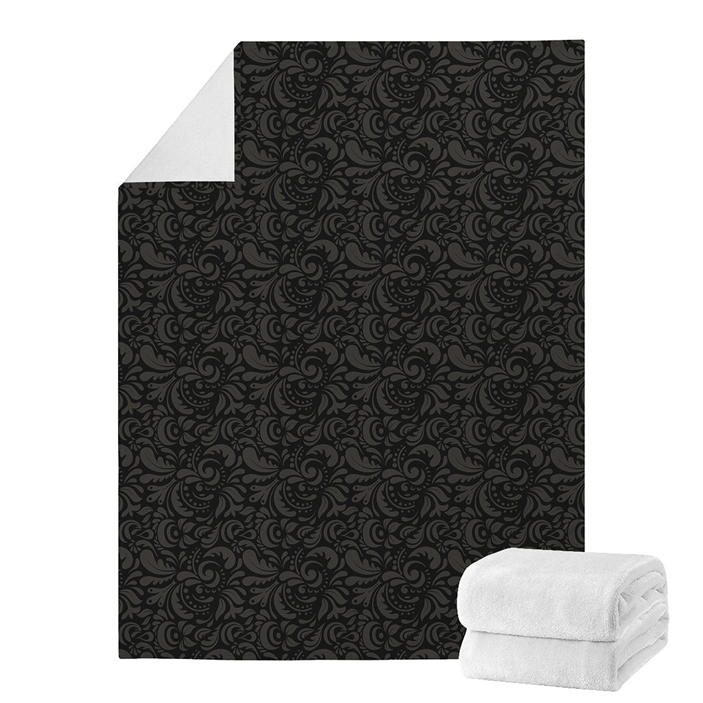 Black And Grey Western Floral Print Blanket