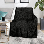 Black And Grey Western Floral Print Blanket
