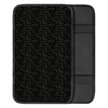 Black And Grey Western Floral Print Car Center Console Cover