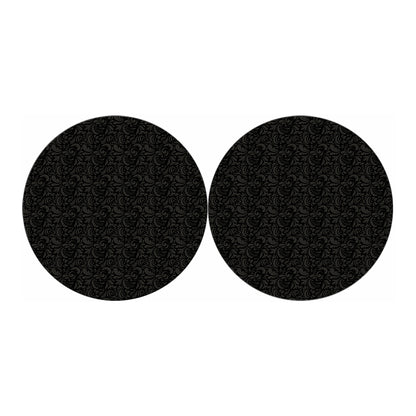 Black And Grey Western Floral Print Car Coasters