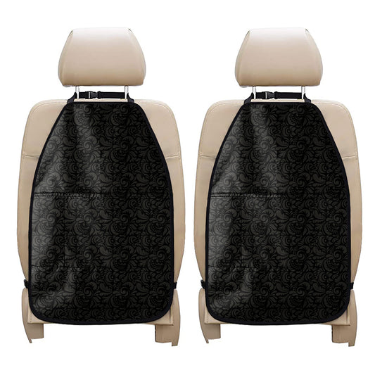 Black And Grey Western Floral Print Car Seat Organizers