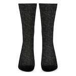 Black And Grey Western Floral Print Crew Socks