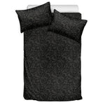 Black And Grey Western Floral Print Duvet Cover Bedding Set