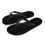 Black And Grey Western Floral Print Flip Flops
