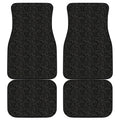 Black And Grey Western Floral Print Front and Back Car Floor Mats