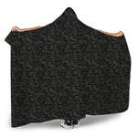 Black And Grey Western Floral Print Hooded Blanket