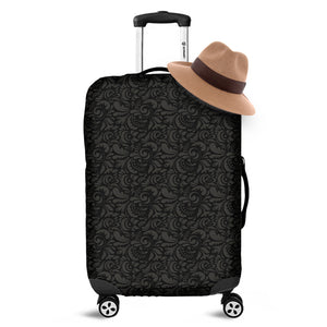 Black And Grey Western Floral Print Luggage Cover