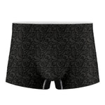 Black And Grey Western Floral Print Men's Boxer Briefs