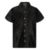 Black And Grey Western Floral Print Men's Short Sleeve Shirt