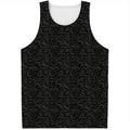 Black And Grey Western Floral Print Men's Tank Top