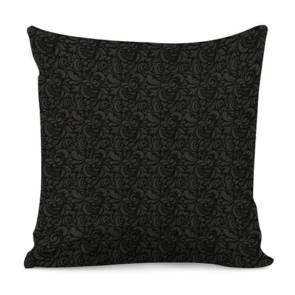 Black And Grey Western Floral Print Pillow Cover