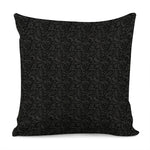 Black And Grey Western Floral Print Pillow Cover