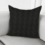 Black And Grey Western Floral Print Pillow Cover
