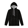 Black And Grey Western Floral Print Pullover Hoodie