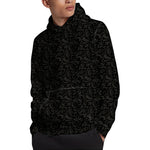 Black And Grey Western Floral Print Pullover Hoodie
