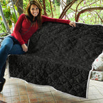 Black And Grey Western Floral Print Quilt