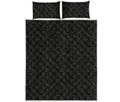 Black And Grey Western Floral Print Quilt Bed Set