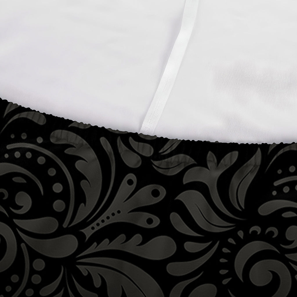 Black And Grey Western Floral Print Sofa Cover