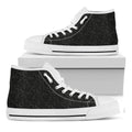 Black And Grey Western Floral Print White High Top Sneakers