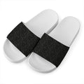 Black And Grey Western Floral Print White Slide Sandals