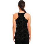 Black And Grey Western Floral Print Women's Racerback Tank Top