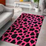 Black And Hot Pink Cow Print Area Rug GearFrost