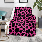 Black And Hot Pink Cow Print Blanket