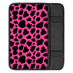 Black And Hot Pink Cow Print Car Center Console Cover