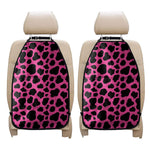 Black And Hot Pink Cow Print Car Seat Organizers