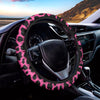 Black And Hot Pink Cow Print Car Steering Wheel Cover