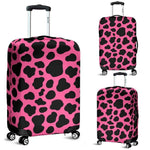 Black And Hot Pink Cow Print Luggage Cover GearFrost