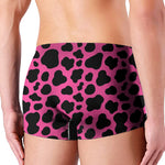 Black And Hot Pink Cow Print Men's Boxer Briefs