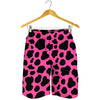 Black And Hot Pink Cow Print Men's Shorts