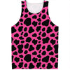 Black And Hot Pink Cow Print Men's Tank Top