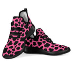 Black And Hot Pink Cow Print Mesh Knit Shoes GearFrost