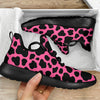 Black And Hot Pink Cow Print Mesh Knit Shoes GearFrost