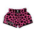 Black And Hot Pink Cow Print Muay Thai Boxing Shorts