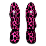 Black And Hot Pink Cow Print Muay Thai Shin Guard