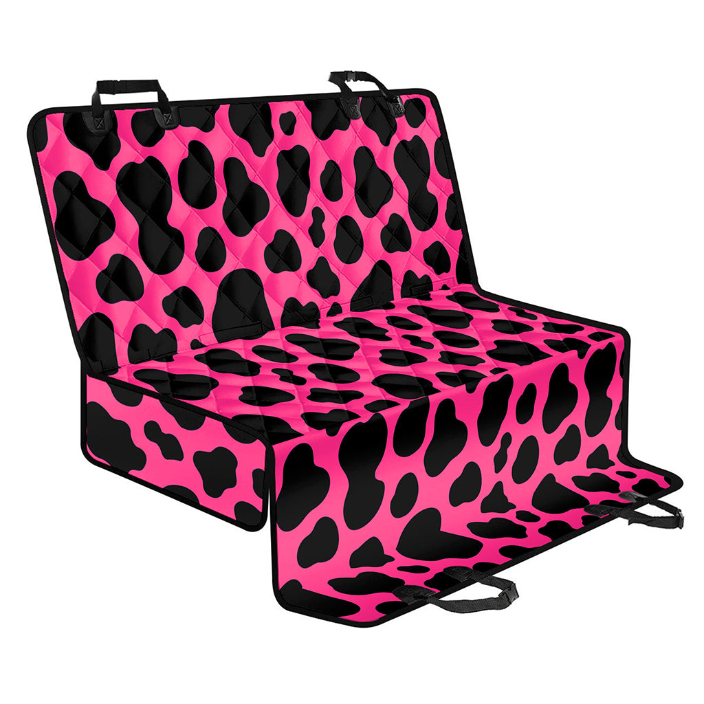 Black And Hot Pink Cow Print Pet Car Back Seat Cover