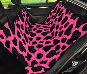 Black And Hot Pink Cow Print Pet Car Back Seat Cover